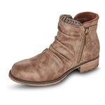 Sporto Honor Cold Weather Ankle Boots for Women | Round Toe, Ruching, Bootie Style | Water Resistant, Soft Lining with Cushioned Insole, Durable Traction Outsole, Brown, 5 UK