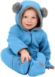 Snonook Fleece Baby Jacket – Baby Pram with Hood, Fold-Over Mittens & Footies - Baby Winter Suit - Baby Bunting Bodysuit