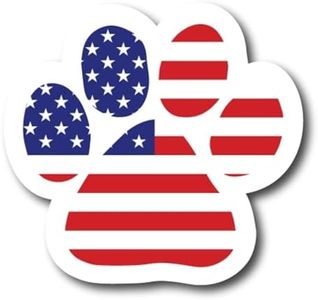 Magnet Me Up American Flag Paw Print Shape Magnet Decal - Patriotic Auto Accessory for Cars or Trucks - Red, White, and Blue, Heavy-Duty Automotive Magnet to Showcase Your Love for Pets and Country