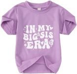 KEKEMI Toddler Girl Big Sis Era Graphic Shirt Baby Girl Big Sister T-Shirt Short Sleeve Big Sis Tee Tops Cute Summer Outfit, Purple, 4-5T