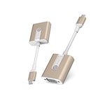 Reversible Micro USB 3.1 Type C to VGA Adapter Connector Cable in Designer Colors, Up to 1920 x 1200 or 1080p Resolution for MacBook or Notebook to VGA by Adam Elements - Gold