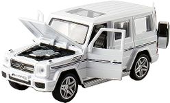 ARNIYAVALA Alloy Collectible Red Benz G65 AMG Toy Vehicle Pull Back Die-Cast Car Model with Lights and Sound (White)