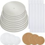 89 Pieces Cake Tier Stacking Kit Sturdy Round Cake Boards with Parchment Paper Round and Plastic Cake Dowel Rods for Cake Tier Stacking Support Decorating (4 Inch, 6 Inch, 8 Inch,Silver Boards)