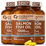Carbamide Forte Salmon Fish Oil Omega 3 Capsule 1000 mg - Pack of 450 Softgel Capsules