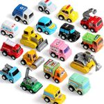 Fajiabao Pull Back Cars Mini Toddler Toy Car 18PCS Small Truck Construction Vehicles Party Favors Stocking Stuffers for Kids Bulk Classroom Prizes Birthday for 3 4 5 6 Boys Girls