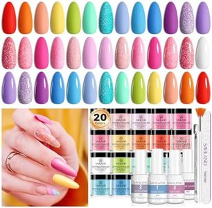 Saviland Dip Powder Nail Kit Dip Nails Powder Starter Kit 30 Glitter Dip Powder Colors and Quick Dry Dip Powder Base Activator Top Coat Brush Saver for Dipping Powder Beginners Home Salon DIY Dip Nails Art, K39