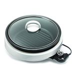 Aroma Housewares ASP-137 3-Quart/10-inch 3-in-1 Super Pot with Grill Plate, White/Black