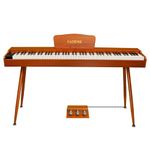 Kadence DP01WWD GEN25 Digital Piano | 88 Weighted Progressive Hammer Keys | Portable with Wooden Stand, Triple Pedal, MIDI | French Dream Chip | 2025 Edition | Brown