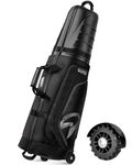 OutdoorMaster Golf Travel Bags for Airlines with Wheels and Hard Case Top, Protect Golf Clubs, Lightweight and Easy to Maneuver, Upgrade Version, Rock Black