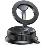 BOSILLEY Magnetic Car Phone Mount for MagSafe, Strong Suction Cup Phone Holder for Car Dashboard & Windshield, 360° Rotatable & Foldable, Adjustable Cell Phone Holder for Car, Fits iPhone 12–17 Series