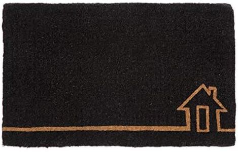 100% Coir Doormat | Entry Mat | Welcome Mat | 45x75 CM | Ghar Black