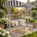 Kaushalendra Sturdy Stainless Steel 3-Seater Swing Jhula - 350 Kg Capacity, Weatherproof Canopy Swings for Adults, 160 Centimeters/188 Centimeters