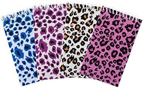 Super Z Outlet Multi-Color Assorted Plush Felt Animal Tiger Cheetah Print Design Spiral Bound Notebook Pads for Children Classroom, Party Favors, Note Paper (12 Pack)