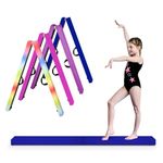 8FT Folding Balance Beam, Gymnastics Floor Beam, Extra Firm with Suede Cover and Anti Slip Bottom with Carry Bag for Kids, Beginners and Professional Gymnasts for Home Training