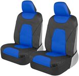 Motor Trend AquaShield Car Seat Covers for Front Seats, Blue – Two-Tone Waterproof, Neoprene, Interior Covers for Auto Truck Van SUV