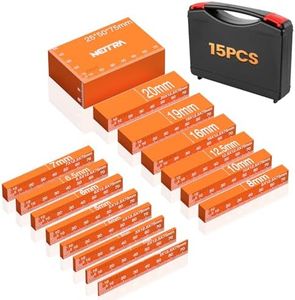 Neitra Metric Setup Blocks - 15 PCS Aluminum Height Precision Measuring Blocks Set for Table Saw, Router and Jig Saw with Storage Case, Orange