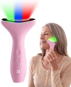 REVO Genie Facial Massager for Face and Neck, LED Beauty Device with Heat and Vibration, Depuffing Sculpting Tool with Red Blue Green Light Modes for Skincare Routine