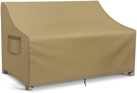 WLEAFJ Patio Sofa Cover Waterproof, 3-Seater Outdoor Sofa Cover, Heavy Duty Deep Lounge Loveseat Cover, Large Lawn Patio Furniture Covers with Air Vent, 78’’ W x 33’’ D x 32’’ H, Khaki