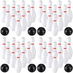 RoundFunny 4 Pack Kids Bowling Set Indoor and Outdoor Games for Kid Includes 10 Pcs 6.3 Inch Plastic Bowling Pins and 2 Pcs Balls Lawn Games for Toddler and Kids Yard School Activities Party