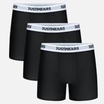 JustWears Boxer Briefs Everyday - BLACK - BLACK LOGO - S