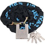 H&S Heavy Duty Motorbike Lock with Padlock | 6mm x 1.2m | Motorcycle & Scooter Lock with Security Chain | 2m Bike Locks High Security | Strong Chain & Locking Padlock (6mm Dia x 1200mm Length)