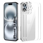 for iPhone 16 plus 6.7 inch Screen Protector,[2+2 Pack] Back Screen Protector+Camera Lens Protector,Tempered Glass,Bubble-Free,Anti-Scratch