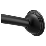 Moen Curved Shower Rods AC Matte Black 60" Curved Fixed Mount Shower Curtain Rod with Pivoting Flanges, CSR2165BL