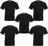 Fruit of the Loom Men's Valueweight Tee-5 Pack T-Shirt, Black (Black 0_Black(Black), XL (Pack of 5)