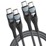 USB C to USB C 3M Long Fast Charging Cable [100W 5A 2Pack] USB Type C Charger Fast Charge Lead Usbc to Usbc Cable for iPhone 15 16 Pro Max/Plus iPad Pro/Air MacBook Pro Samsung Galaxy S23 S22 Pixel