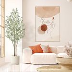 Alupssuc 5FT Olive Tree Artificial, Faux Olive Tree with White Pot, Fake Tall Plant Indoor Outdoor with Natural Wood Trunk & Lifelike Fruits, Perfect for Modern Home Office Living Room Floor Decor