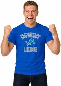 Team Fan Apparel NFL Adult Gameday T-Shirt - Cotton Blend - Tagless - Semi-Fitted - Unleash Your Team Spirit During Game Day (Detroit Lions - Royal, XXXX-Large)