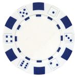 DA VINCI 50 Clay Composite Dice Striped 11.5 gram Poker Chips, White