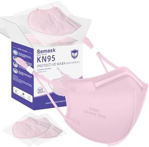 Semask KN95 Adjustable Masks 30 Pack, Individually Wrapped Disposable Respirator Masks with Adjustable Ear Loops