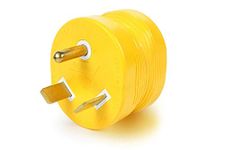 Camco RV 30AM/15AF Power Grip Electrical Adapter | for Easy Connection of Standard 30-Amp Power Pedestals to Fit a Standard Residential Plug | Allows for Easy Outlet Removal (55233) , Yellow