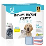 Nunemosk Washing Machine Cleaner Tablets, 15 Tablets, Triple-Layer Formula for Pet Owners — Deep Cleans Front & Top Load, Tackles Pet Hair, Limescale & Smells, 6-Month Supply, Lemon Fresh