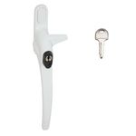 Fixrello Cockspur Window Handle Locking Window Lock Catch for UPVC Windows - with Key and Cover Cap (Left Handed - 12mm, White)