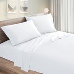 Mattress-Homes RV Short Queen Size Sheet Set - 4 Piece Bedding - Brushed Microfiber - Extra Soft, Cooling Bed Sheets - Deep Pocket up to 16" - Wrinkle, Fade, Stain Resistant (RV/Short Queen, White)