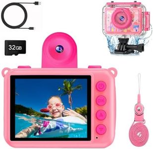 PROGRACE Kids Digital Waterproof Camera - 2025 Upgrade Underwater Camera Birthday Gifts for Girls Children Action Cameras with 32GB SD Card, Pool Toys for Kids Age 4 5 6 7 8 9 10 12