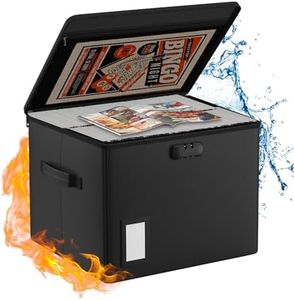 Boîte de rangement ignifuge pour documents,bandes dessinées,39,5 x 38 x 29 cm,grande boîte pliable pour bandes dessinées avec verrou,conteneur robuste pour magazines,journaux et bandes dessinées