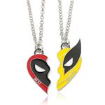 YDSTNiu Classic Movie Role Necklace,Best Friends Red and Yellow Necklace,Friendship Half Pendant Dog Tag Set,Personalized Cosplay Props Merch,Red and Yellow Pendant Necklace, for Fans Lover Necklace