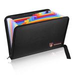 Fireproof Document Bag Fire & Water Resistant File Folder A4 Size 12 Pockets Fireproof Waterproof Safe Document Holder, Non-Itchy Silicone Coated Portable Filing Pouch for Legal Document(Colorful)