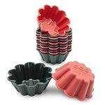 Freshware Cupcake Liners, Pack of 12 Silicone Muffin Cups, 3 Inch Silicone Baking Cups, Reusable & Non-Stick Silicone Cupcake Liners for Party Halloween Christmas, Flower