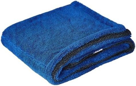 amazon basics Ultra Soft Microfiber Cleaning Cloth | 1100 GSM | Pack of 1 | 80x50cm| Super-Absorbent, Scratch-Free, Streak-Free, All-Surface Cleaning | Bike, Car, Home & Kitchen Use | Grey & Blue