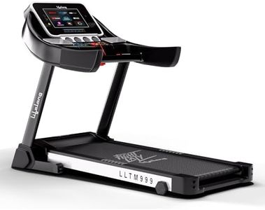 Lifelong Treadmill for Home - 6 Hp Peak Motorized Treadmill, 6 Level Manual Inclines, Max Speed 14 Km/Hr - Heart Rate Sensor, Bluetooth Speaker,10Inch Touch Screen, Fitshow App Max Weight 120Kg