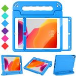 BMOUO Kids Case for iPad 9th/8th/7th Generation, iPad 10.2 2021/2020/2019 Case with Screen Protector, Shockproof Convertible Handle Stand iPad 9th/8th/7th Generation Case for Kids Toddlers, Blue