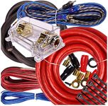 Complete 5000 Watts Gravity 0 Gauge Amplifier Installation Wiring Kit Amp PK1 0 Ga Blue - 250A + 300A Fuse Included - Perfect for Car/Truck/Motorcycle/RV/ATV