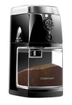 Chefman Coffee Mill Freshly 8oz Beans Large Hopper & 17 Grinding Options for 2-12 Cups, Easy One Touch Operation, Cleaning Brush Included, Black, Plastic, Electric Burr Grinder