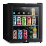 Subcold Super50 LED – Mini Fridge Black | 50L Beer, Wine & Drinks Fridge | LED Light + Lock & Key | Energy Efficient (Black)