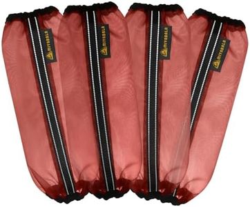 Fly Boots for Horses Set of 4,Universal Size Fine Mesh Horse Fly Boots with Built-in Metal Support,Fly Leggings for Horses with Fleece Trimming and Reflective Webbing (Orange)