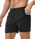 Aolesy Men's 2 in 1 Running Shorts